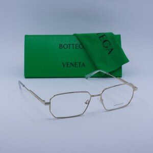 Bottega Veneta BV1073O 002 Rectangle Eyeglasses – Gold 56mm